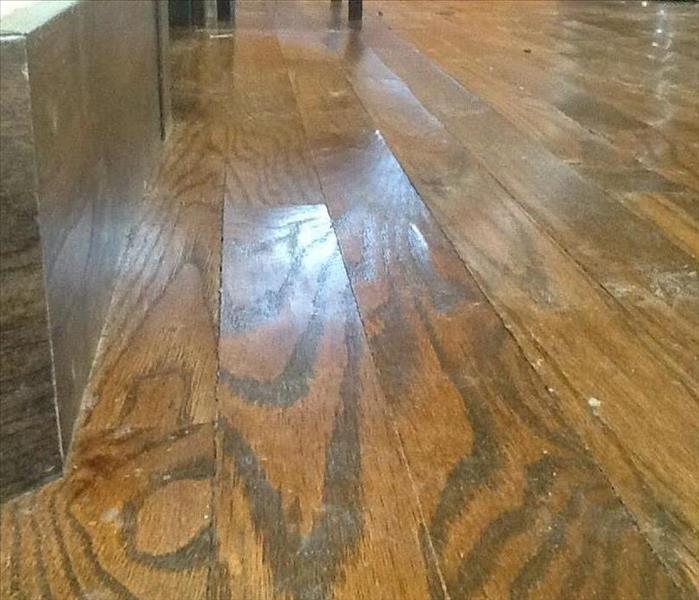 Water leak on wood flooring 