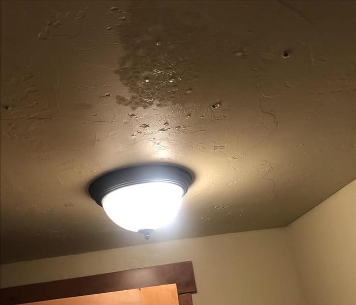 water spots on a ceiling.