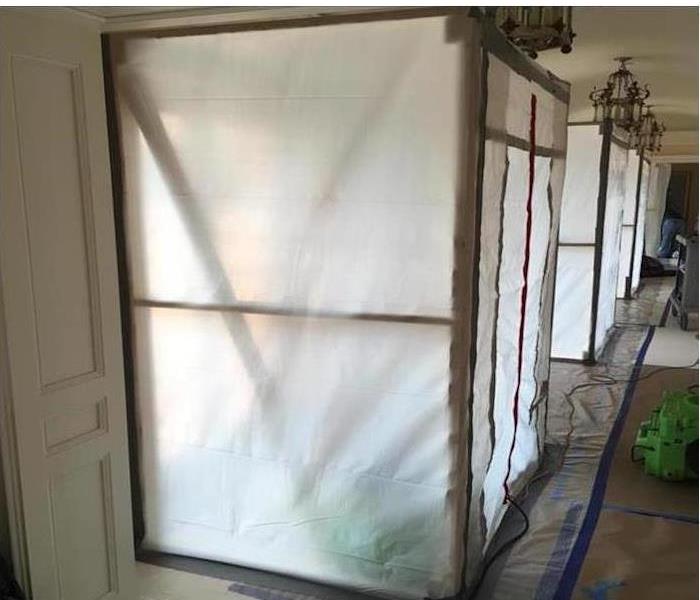 Mold Containment protective sheets. 